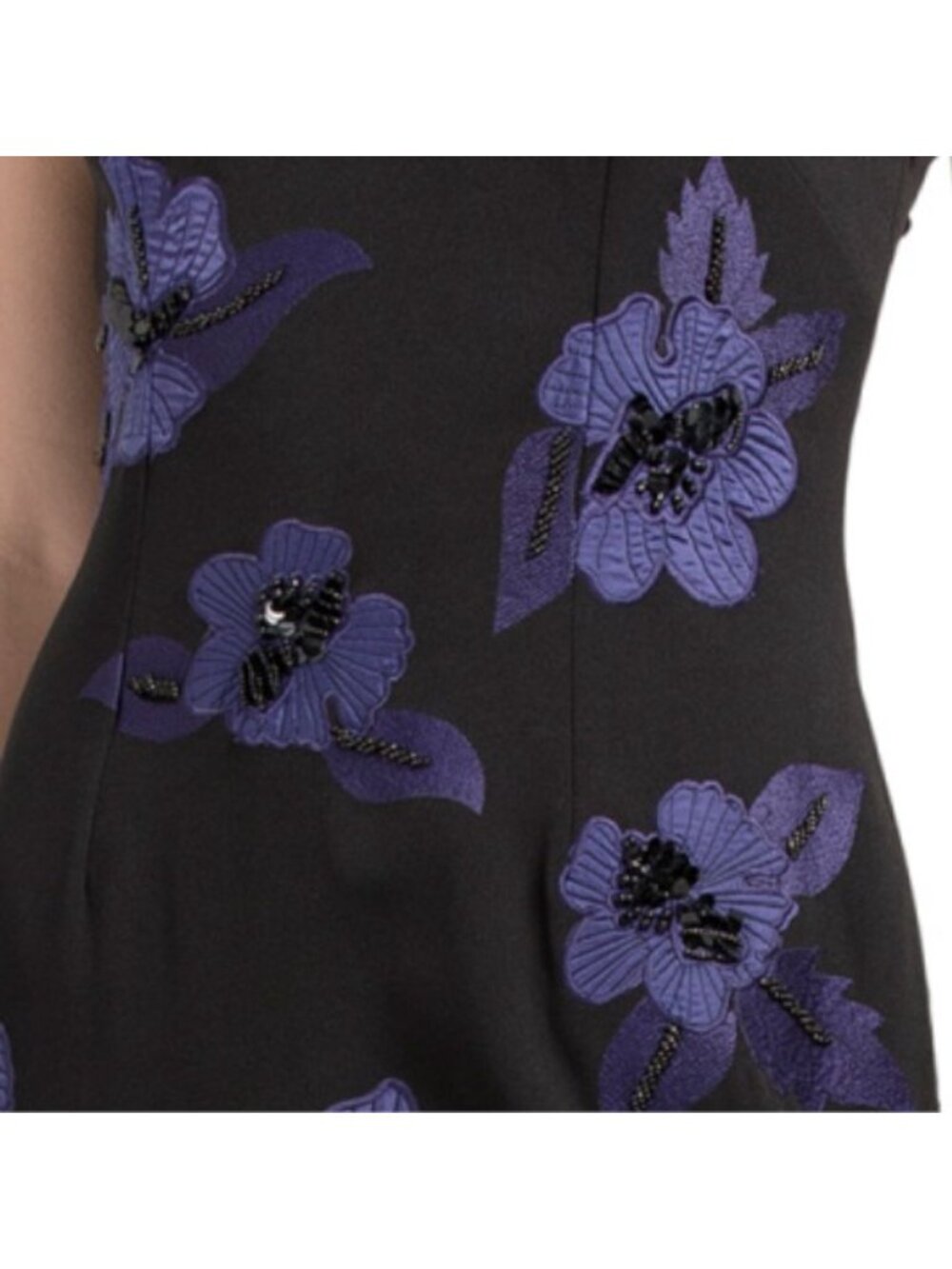 AIDAN MATTOX One Shoulder Floral Embellished Gown - Picture 4 of 5
